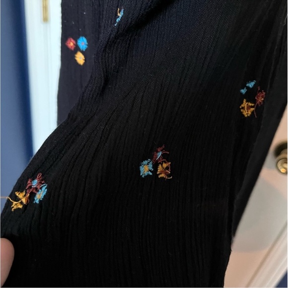 Free People Embroidered Swing Mini Dress Multicolor Black Size Large - Picture 6 of 11